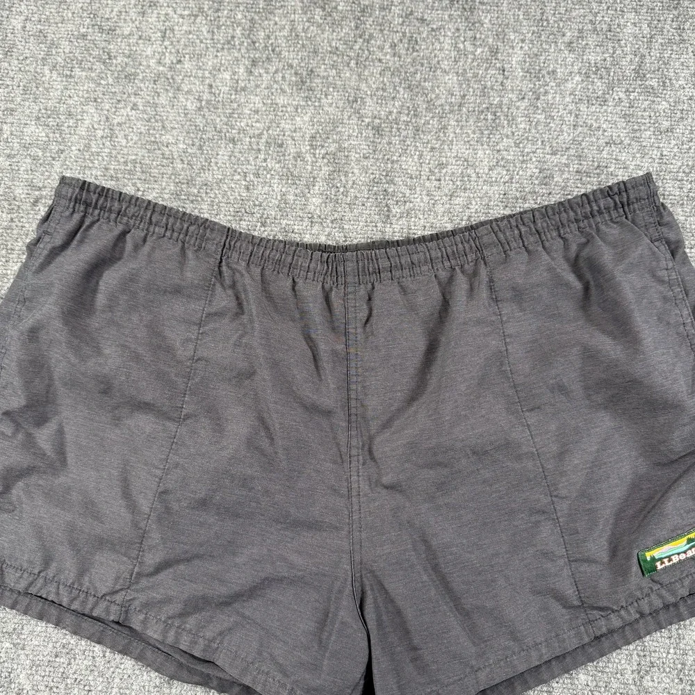 LL Bean Swim Trunks Mens Large Gray Nylon‎ Quick Dry Board Shorts Back Pocket